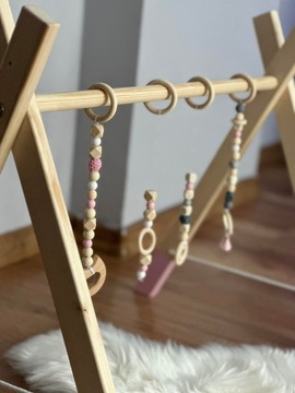 Развивающая подставка Baby GYM, натуральный, деревянный, 4 БЕСПЛАТНЫХ подвески
