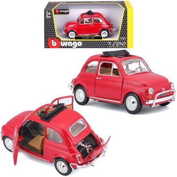 SAMOCHÓD MODEL FIAT 500L 1968 R. 1:24 AUTO BBURAGO