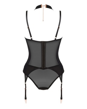 Корсет Obsessive Brasica с колье и трусиками M/L