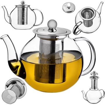 DZBANEK SZKLANY 1L Z ZAPARZACZEM ŻAROODPORNY DO HERBATY ZIÓŁ ZAPARZACZ DUŻY