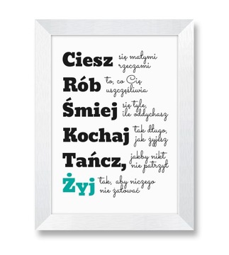 Obraz w ramie ramce obrazek z napisem cytatem