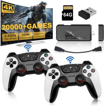 ТВ-ИГРА БЕСПРОВОДНАЯ КОНСОЛЬ 2 КОНТРОЛЛЕРА 64G 20000 ИГР 4K HDMI