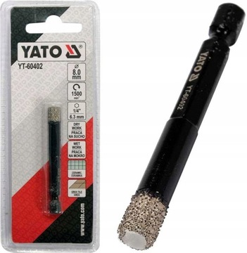 DIAMENTOWE WIERTŁO DO GRESU CERAMIKI 8MM HEX