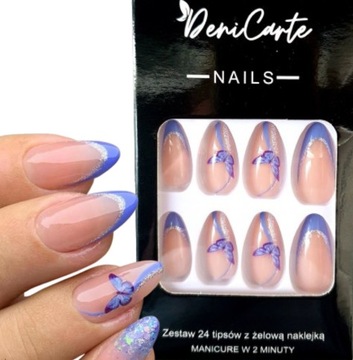 Искусственные ногти с миндальным цветом миндаля