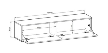 LIDO 135 Шкаф под телевизор МДФ, песочно-бежевый, рифленый