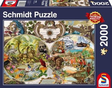 Schmidt PQ Puzzle 2000 el. Egzotyczna mapa świata