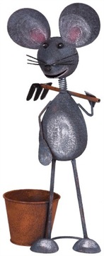 MYSZ MYSZKA Z DONICZKĄ DEKORACJA OGRODOWA OZDOBA FIGURKA 26x18x53 cm