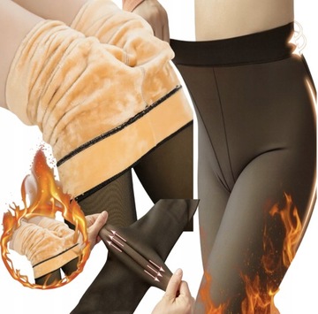 OGRZEWANE LEGGINSY RAJSTOPY OCIEPLANE FUTERKIEM GRUBE ZIME ZIMOWE 300G