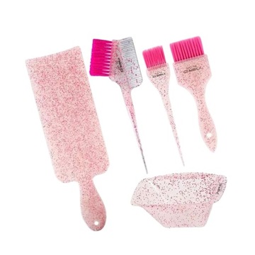 Набор красок для волос, портативный, легко моющийся осветлитель для волос, 3 щетки розового цвета