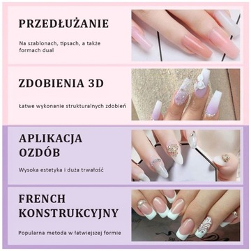 PUDER PROSZEK AKRYL do przedłużania 3+1 WYBIERZ