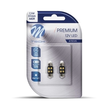 Dioda LED C5W C3W 31mm 4xSMD2835 CANBUS biała 2x