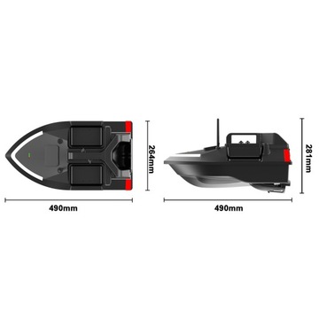 V801 LED BAIT BOAT 2KG 400M-500M с 3 контейнерами 12000мАч