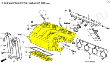 Honda Civic 2.0 Type-R впускной коллектор k20a2 PRB