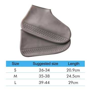 Водонепроницаемые силиконовые бахилы для кемпинга, складные противоскользящие силиконовые серые M