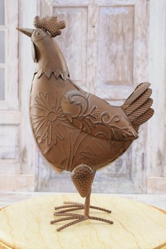 Металлическая курица - садовая фигура - курица садовая статуэтка