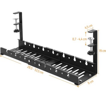 КАБЕЛЬНЫЙ ОРГАНАЙЗЕР ПОД СТОЛЕШНИЦОЙ, РЕГУЛИРУЕМАЯ ПОЛКА