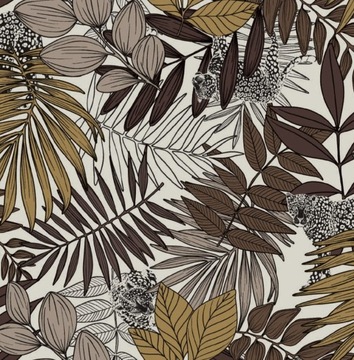 OBRUS CERATA NOWOCZESNA BRĄZOWE BEŻOWE LIŚCIE OKRĄGŁA GRUBA KOŁO 140 cm