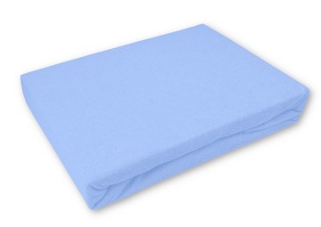 KOMA Prześcieradło z gumką 60x120 Frotte bawełniane elastyczne błękitne
