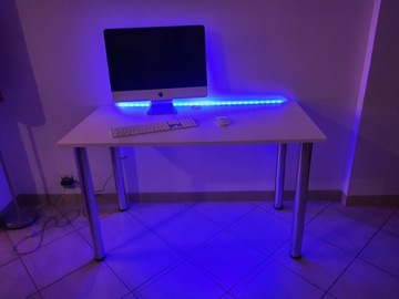 Игровой стол для геймеров, белый светодиод