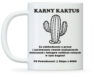 śmieszny Prezent na pożegnanie z pracy KUBEK życzenia DLA koleżanki kolegi