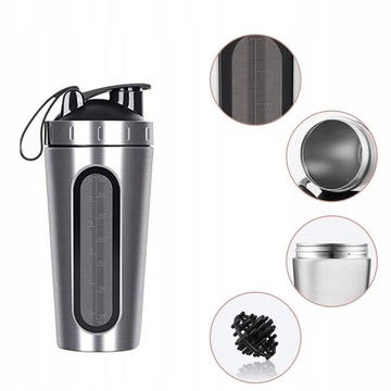 SHAKER 700ml BIDON BIAŁKO SZEJKER DO ODŻYWEK Nowy