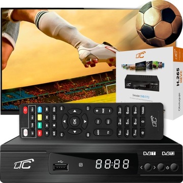 DEKODER TUNER TV NAZIEMNEJ DVB-T2 H.265 HEVC FULL HD USB HDMI PILOT BATERIE