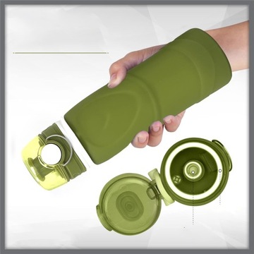 БУТЫЛКА ДЛЯ ВОДЫ НА УЛИЦЕ, 750 МЛ, СКЛАДНАЯ, БЕЗ BPA, ЗЕЛЕНАЯ