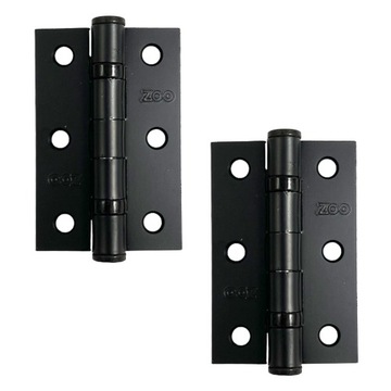 ZAWIAS DRZWIOWY SPLATANY Czarny Stal 76x50mm 2szt