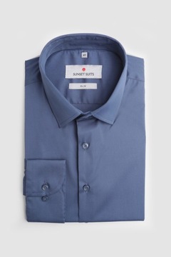 Niebieska koszula z bawełny premium rozmiar 164-170/42