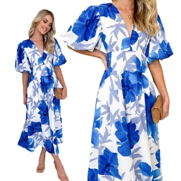 Stylowa sukienki damskie letnie midi z nadrukiem plażowym mini boho