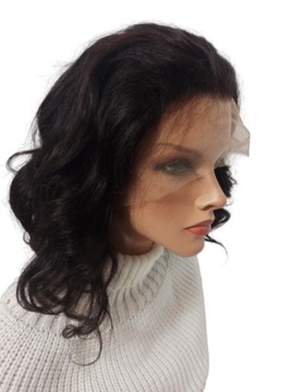 Натуральный парик без челки лохматый боб черный /S Nessaja магазин роскошных париков
