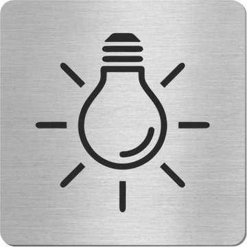 Tabliczka ŚWIATŁO piktogram inox STAL NIERDZEWNA