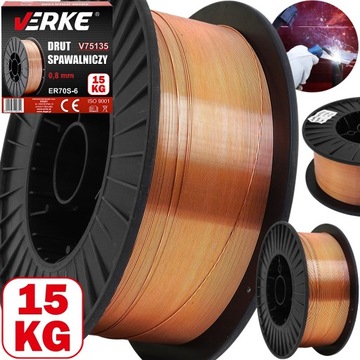 DRUT SPAWALNICZY MIGOMATU SPAWARKI SPAWANIA MIG/MAG ROLKA SZPULA 0,8mm 15KG