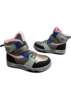 ВЫСОКИЕ КРОССОВКИ С УТЕПЛЕННЫМ Р682 СЕРЫМ РАЗМЕРОМ. 35