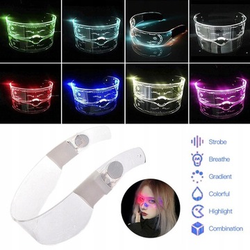 Okulary LED Light Up Futurystyczny Cyberpunk z