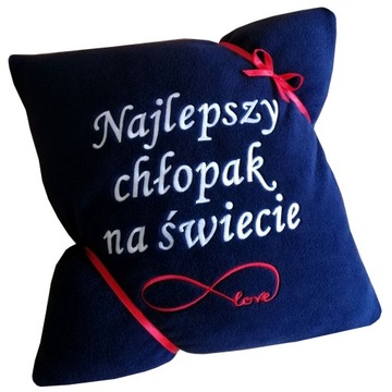 PODUSZKA z NAPIS prezent WALENTYNKI chłopak niego