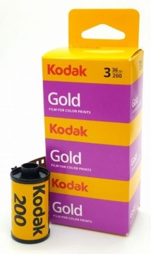 Цветная пленка Kodak Gold 200 35 мм 36 кадров в секунду, ТРИ УПАКОВКИ.
