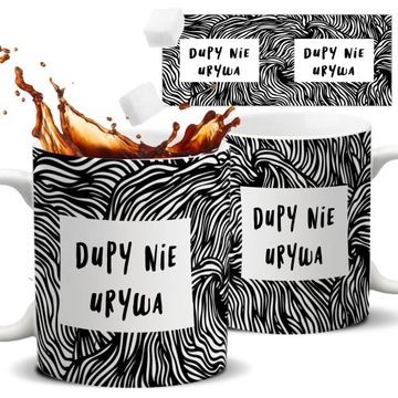 Kubek Biały Motywacyjny KIJ CI W OKO Zabawne Wzory