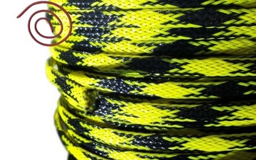 OPLOT NA KABLE POLIESTER 4-8mm CZARNO*ŻÓŁTY 1m