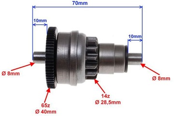 Муфта стартера Bendix для китайского скутера GY6 4T