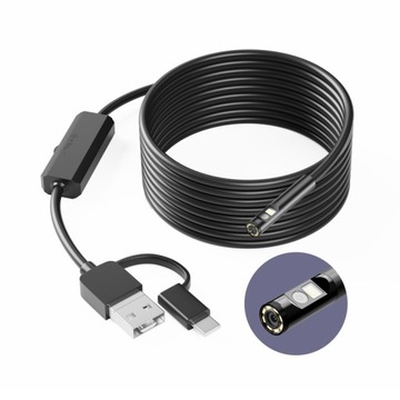 ИНСПЕКЦИОННАЯ камера ДУО ЭНДОСКОП 5М 9LED 2x HD