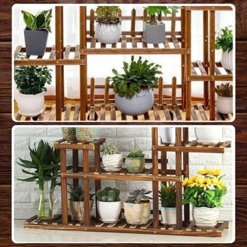 ДЕРЕВЯННАЯ ПОДСТАВКА ДЛЯ ЦВЕТОВ ПОЛКА ДЛЯ ЦВЕТОВ 95 СМ ПРОЧНАЯ МНОГОЯРУСНАЯ