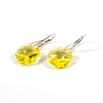Kolczyki srebrne 925 z kr. Swarovski Octagon 14 LT