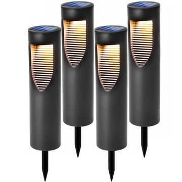 4x САДОВЫЙ СТОЛБ С СОЛНЕЧНЫМИ ЛАМПАМИ, ДАТЧИК СУМЕРКИ, ШИП