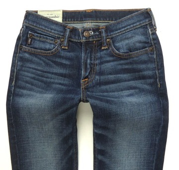 ABERCROMBIE spodnie damskie jeansy rurki SLIM przetarcia 34/36