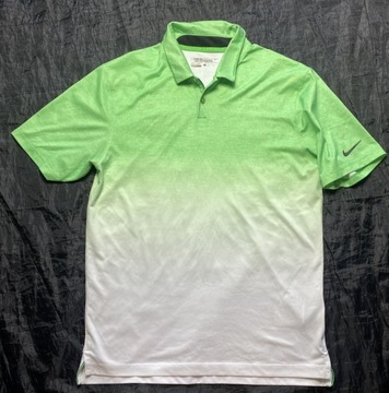 NIKE DRI-FIT GOLF biało zielone SPORTOWE POLO rozmiar M