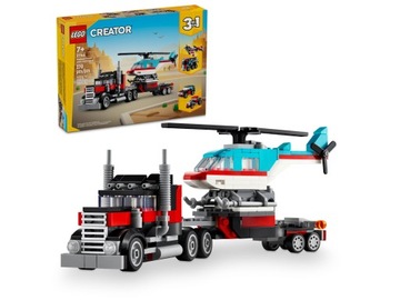 LEGO Creator 3w1 31146 Ciężarówka z platformą i helikopterem