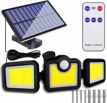 LAMPA SOLARNA Z CZUJNIKIEM RUCHU 180 COB LED