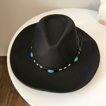 Джазовая шляпа с широкими полями в ковбойском стиле, однотонная шляпа-федора, аксессуар для одежды