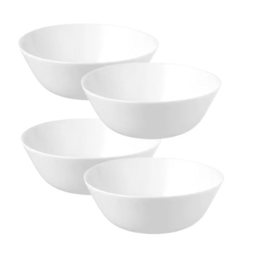 ZESTAW MISECZEK Białych 15 cm 4 szt szkło hartowane